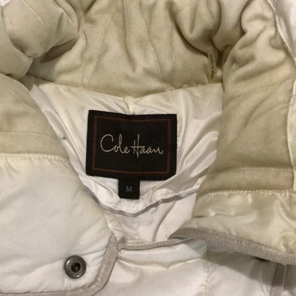 White Cole Haan winter coat with storage bag - Picture 3 of 13